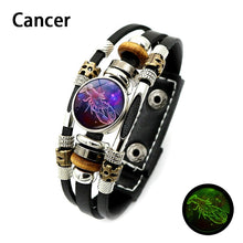 Load image into Gallery viewer, Luminous 12 Zodiac Signs Charm Bracelet