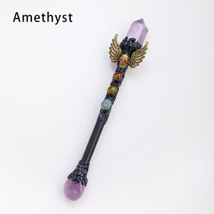 Natural Crystal Point Scepter Wand