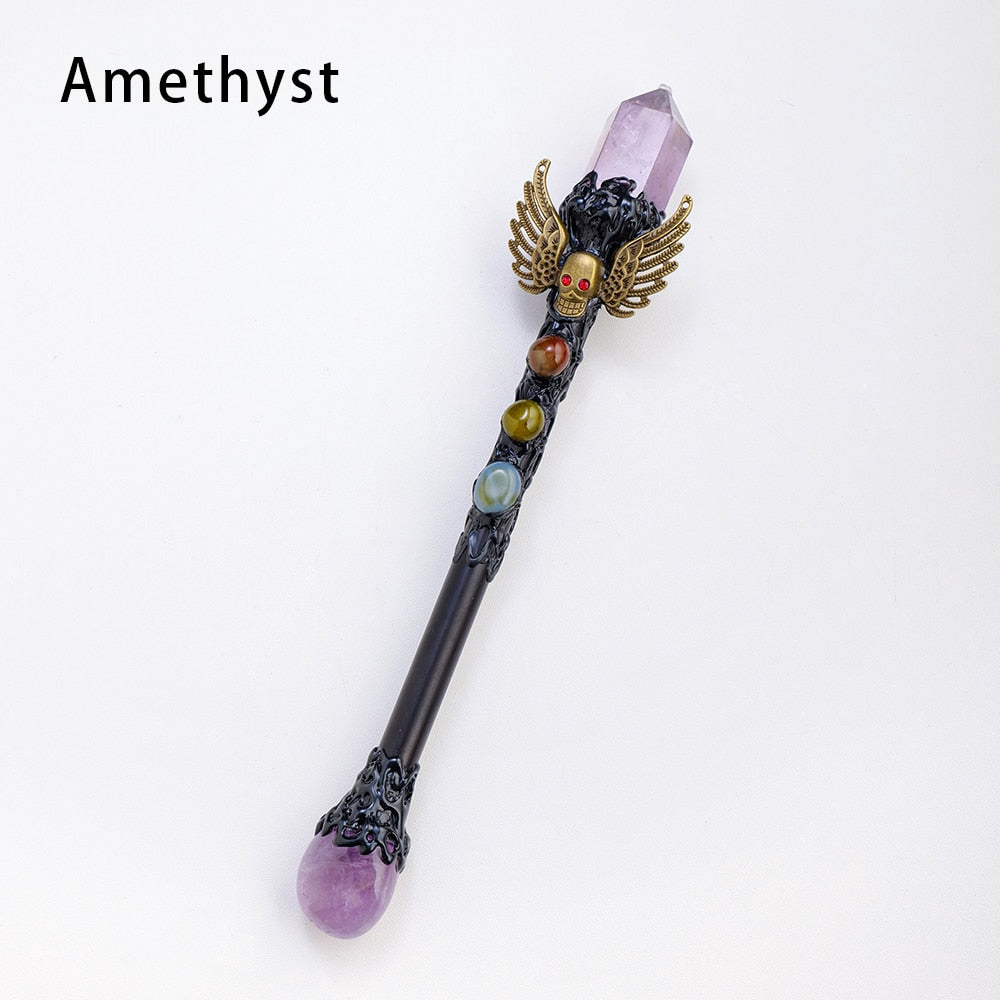Natural Crystal Point Scepter Wand