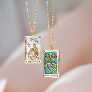 Antiqued Enamel Tarot Necklace