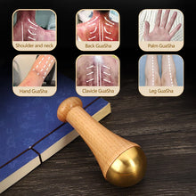 Load image into Gallery viewer, Guasha Copper Wood Massage Tools