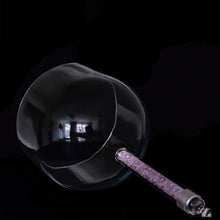 Load image into Gallery viewer, 6 Inch F Note Clear Handle Crystal Singing Bowl with Pink Crystal Stone Inside