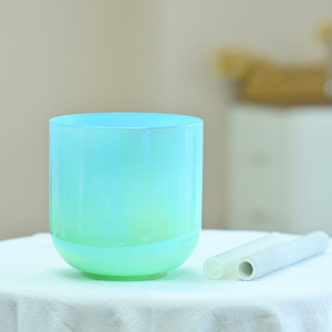 1pc 6 Inch Dream Color Alchemy Clear Quartz Chakra Crystal Singing Bowl + FREE 2 Mallets and O-ring