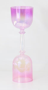 6-8 Inch Double Head Pink Quartz Crystal Handle Singing Bowl + FREE Mallet and Carrying Case