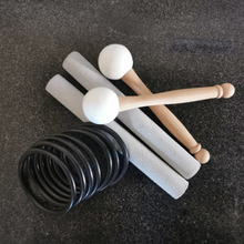 Load image into Gallery viewer, Wholesale - 7 Chakra Quartz Crystal Singing Bowl Set - Solid Rainbow Colored (pack of 3)