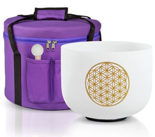 Load image into Gallery viewer, WHOLESALE - 528Hz Flower of Life Crystal Singing Bowl (4 pacK)