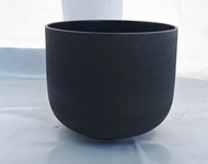 8 inch G Note Throat Chakra Black Frosted Quartz Crystal Singing Bowl - 440hz