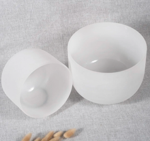 Load image into Gallery viewer, Binaural Beat Frosted Singing Bowl Set + 2 FREE Carrying Cases, Mallets and O-rings