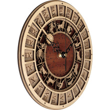 Load image into Gallery viewer, Zodiac Signs Wooden Wall Clock