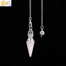 Load image into Gallery viewer, Natural Crystal Round Cone Pendant Pendulum