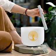 432HZ 8 Inch Tree of Life Crystal Singing Bowl - F Note