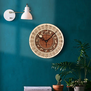 Zodiac Signs Wooden Wall Clock