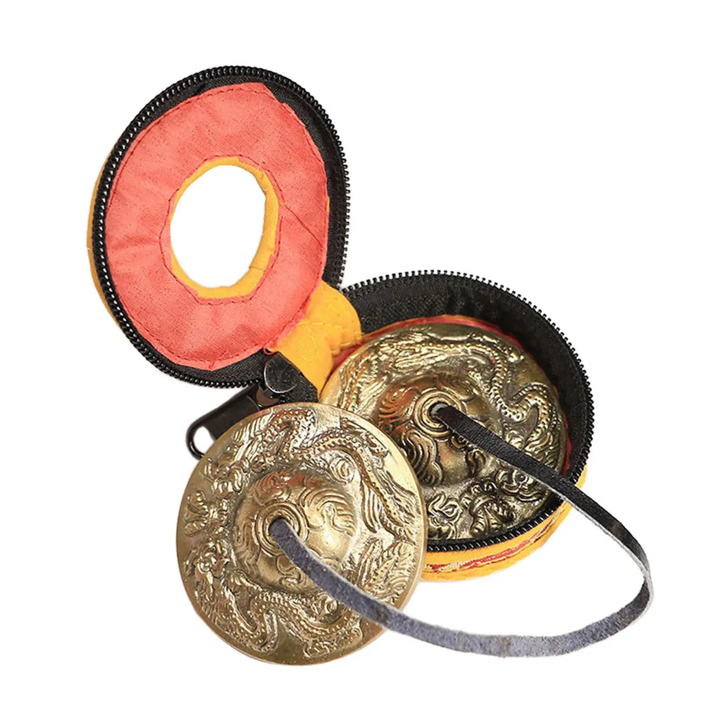 6.5cm Dragon Tibetan Tingsha Cymbals + FREE Bag