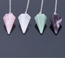 Load image into Gallery viewer, Natural Gemstone Crystal Hexagonal Pendulum