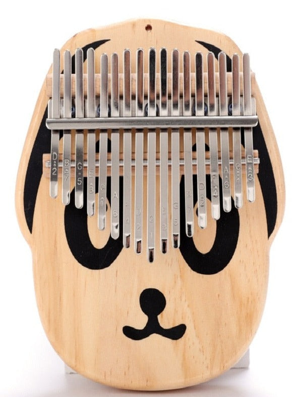 Wooden Animal Kalimba, 17 Keys - Dog, Pig, Bear, Cat, Panda