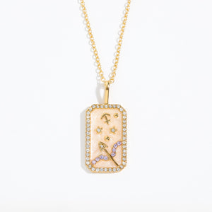 Zodiac Sign Birthstone Necklace