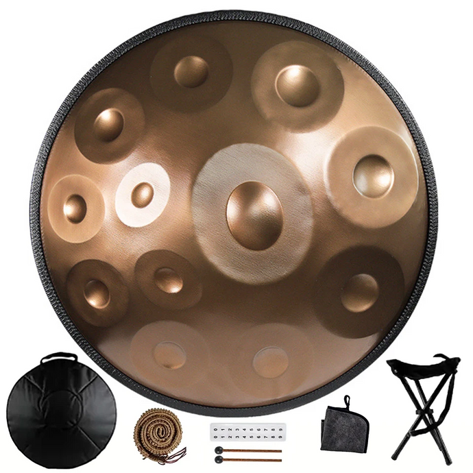 22 Inch, 440Hz, 9/10/12 notes, D minor Handpan + FREE Carrying Bag