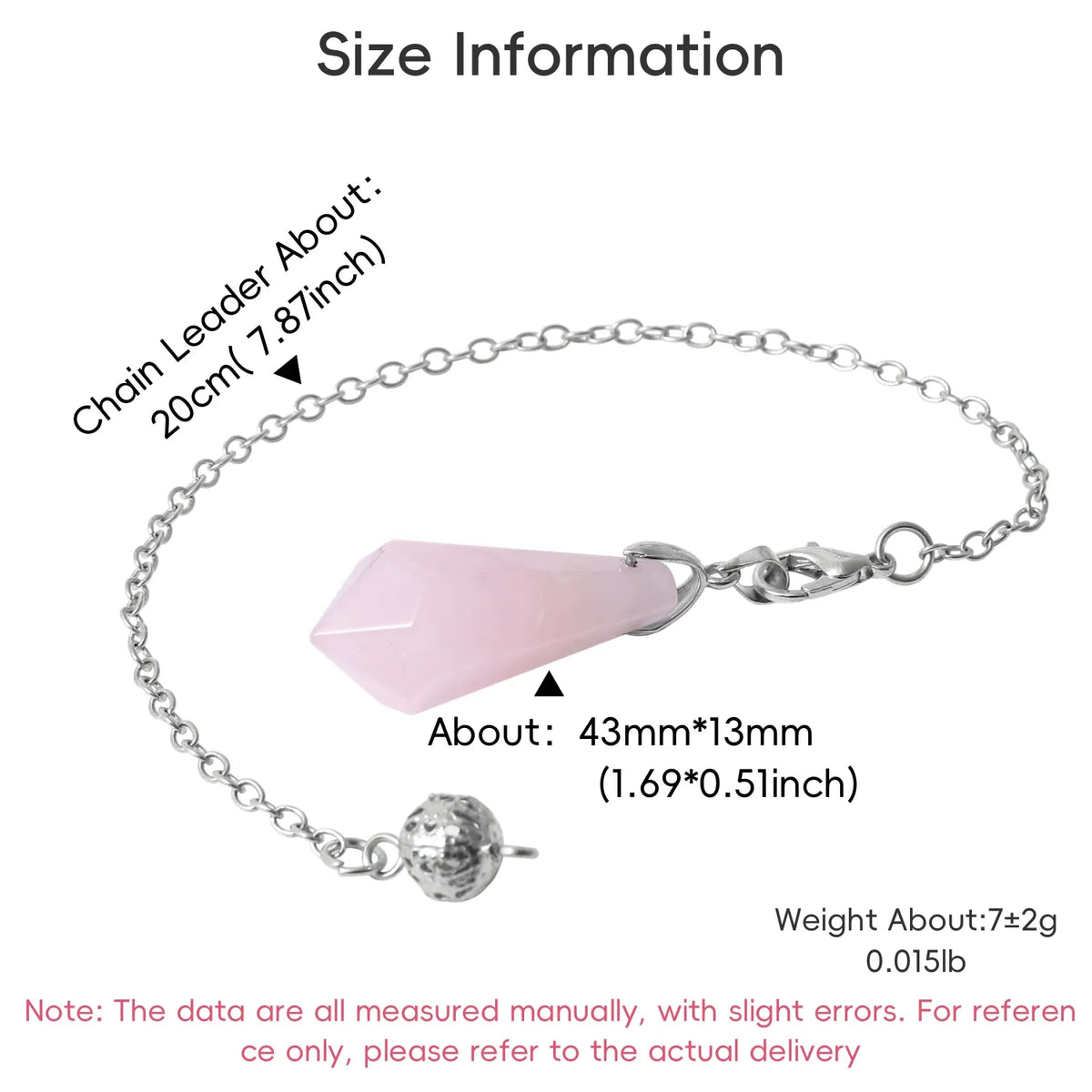 Natural Crystal Single-Point Hexagonal Pyramid Pendulum