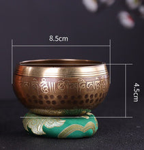 Load image into Gallery viewer, Decorated and Hammered Tibetan Singing Bowl + FREE Mallet and O-ring