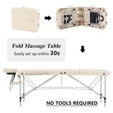 Load image into Gallery viewer, 84 inch Portable Massage Table – Adjustable 3-Fold Spa Bed