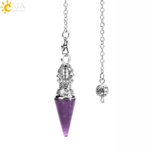 Load image into Gallery viewer, Natural Crystal Round Cone Pendant Pendulum