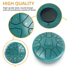 Load image into Gallery viewer, 6 Inch, 11 Notes Mini Steel Tongue Drum + FREE Mallet and Carrying Bag