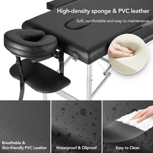 Load image into Gallery viewer, 79 inch Portable Massage Table – Adjustable 3-Fold Spa Bed