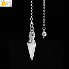 Load image into Gallery viewer, Natural Crystal Round Cone Pendant Pendulum