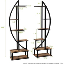 Load image into Gallery viewer, 2pcs, 6 Tier Half Moon Shaped Metal Multi-layered Instrument Display Shelf