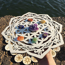 Load image into Gallery viewer, Wooden Flower Of Life Crystal Grid - Large 11.8inch / 30cm