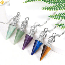 Load image into Gallery viewer, Natural Crystal Round Cone Pendant Pendulum