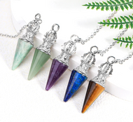 Natural Crystal Round Cone Pendant Pendulum