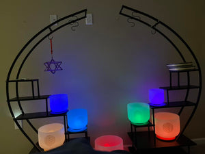 2pcs 6 Tier Semicircular with Wheels Multi-layered Instrument Display Shelf