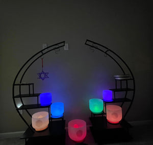 2pcs 6 Tier Semicircular with Wheels Multi-layered Instrument Display Shelf