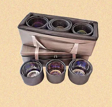 Load image into Gallery viewer, 7 Dazzling Gradient Alchemy Crystal Singing Bowl Set + 2 FREE Carrying Cases