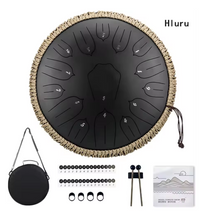 Load image into Gallery viewer, 13 Inch, 15 Notes, C Tone, Solid Color Steel Tongue Drum + FREE Carrying Case