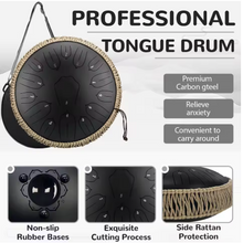 Load image into Gallery viewer, 13 Inch, 15 Notes, C Tone, Solid Color Steel Tongue Drum + FREE Carrying Case