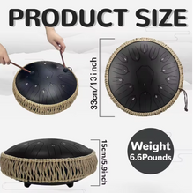 Load image into Gallery viewer, 13 Inch, 15 Notes, C Tone, Solid Color Steel Tongue Drum + FREE Carrying Case