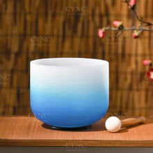 Load image into Gallery viewer, 8 inch Throat Chakra Bowl Note G - Gradient Chakra Color - 1 Piece Bowl ONLY