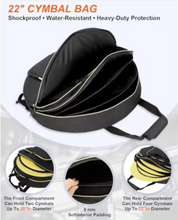 Load image into Gallery viewer, Black Cymbal and Gong Backpack Dividers, Stick Holders &amp; Organizer Pockets