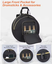 Load image into Gallery viewer, Black Cymbal and Gong Backpack Dividers, Stick Holders &amp; Organizer Pockets