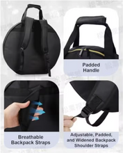 Load image into Gallery viewer, Black Cymbal and Gong Backpack Dividers, Stick Holders &amp; Organizer Pockets