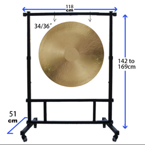 Square Steel Gong Stand with Wheels