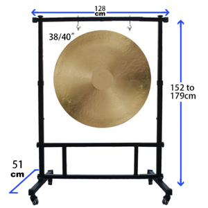 Square Steel Gong Stand with Wheels