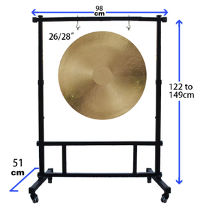 Square Steel Gong Stand with Wheels
