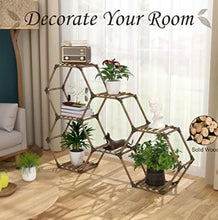 Load image into Gallery viewer, Hexagonal 7 Tier Wooden Multi-layered Instrument Display Shelf