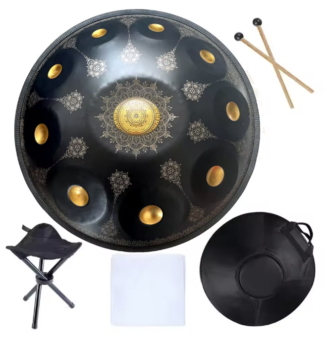 22 Inches Mandala Handpan, D Minor, 9/10/12 Notes, 432/440Hz
