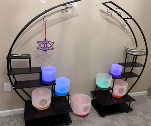 2pcs 6 Tier Semicircular with Wheels Multi-layered Instrument Display Shelf