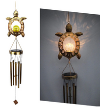 Load image into Gallery viewer, Sun, Moon, Star Solar Outdoor Wind Chime