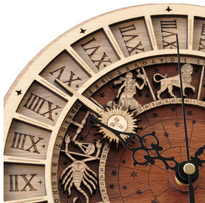 Zodiac Signs Wooden Wall Clock